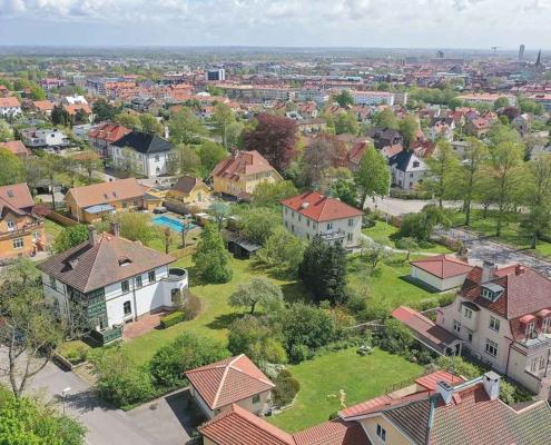 Flygbild över Väster i Halmstad