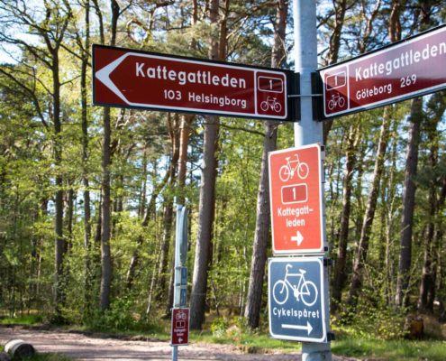 Cykelleder skylt i Hemmeslöv